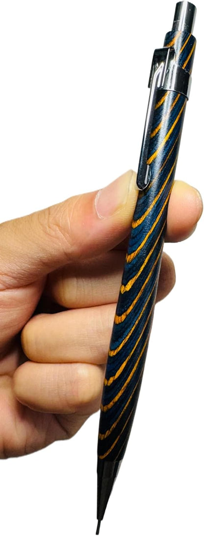 Spiral Grain Wooden Mechanical Pencils -Unique Colors Airplane Aluminum Core Artist's Drawing Pencil Comes with Gift Box (Walnut)