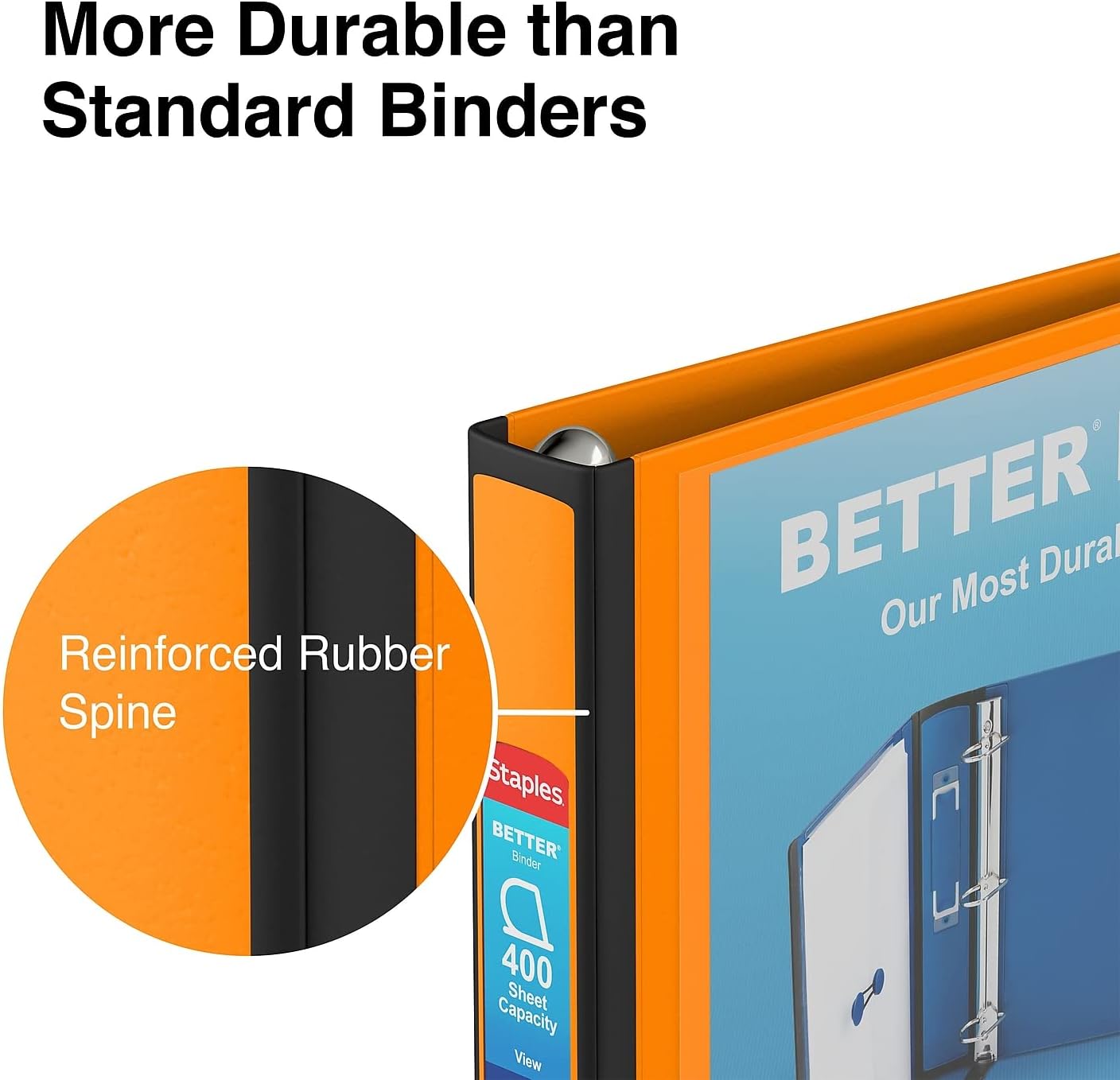 Staples Better Binder 2-Inch D-Ring View Binder, Reinforced Spine, Holds Up to 540 Sheets, Teal, for Office & School