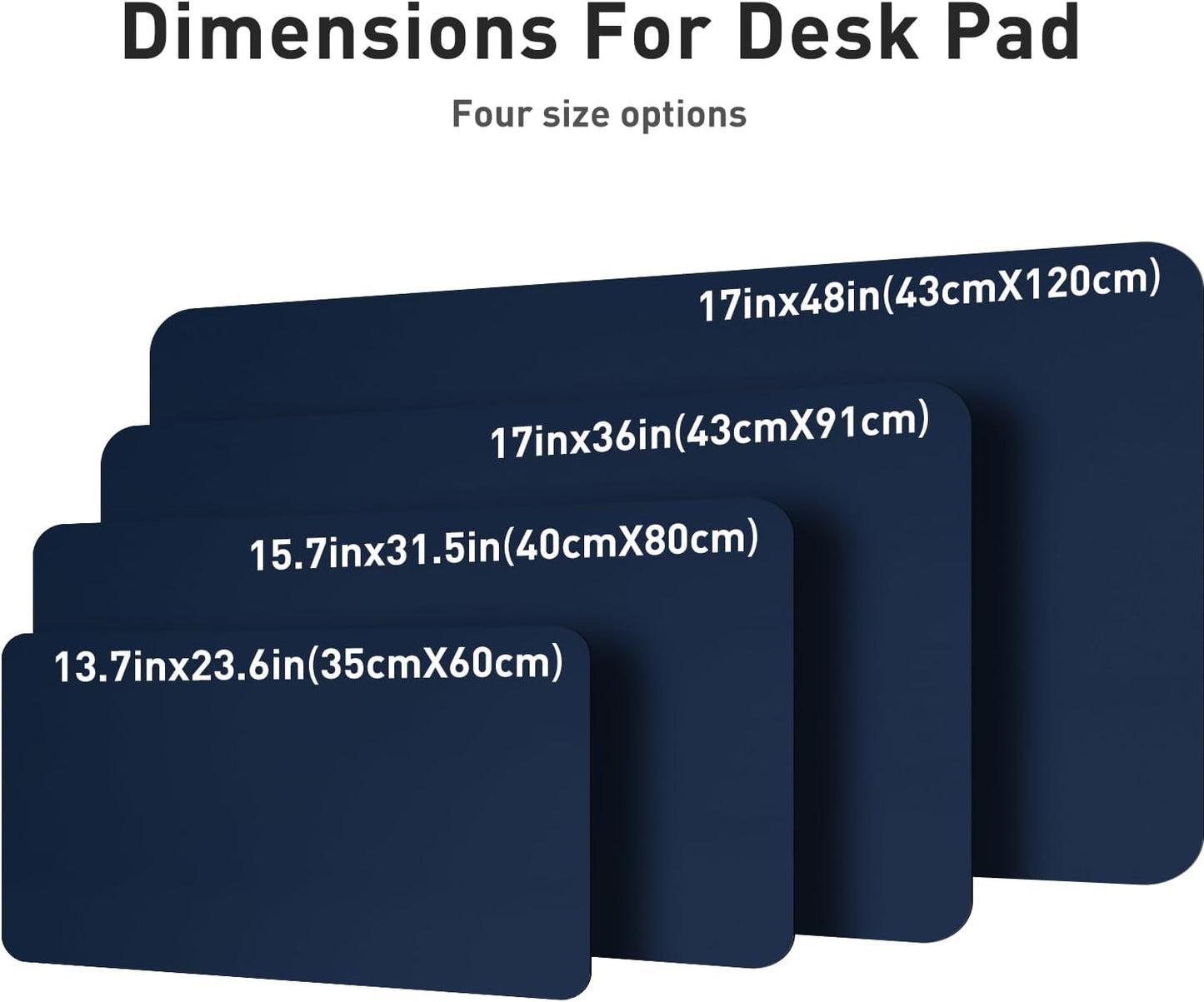 Aothia Non-Slip Waterproof PU Leather Desk Pad Protector for Mouse, Writing Desk, Office, Home, Laptop Blotter, 23.6" x 13.7", Black - Colors A