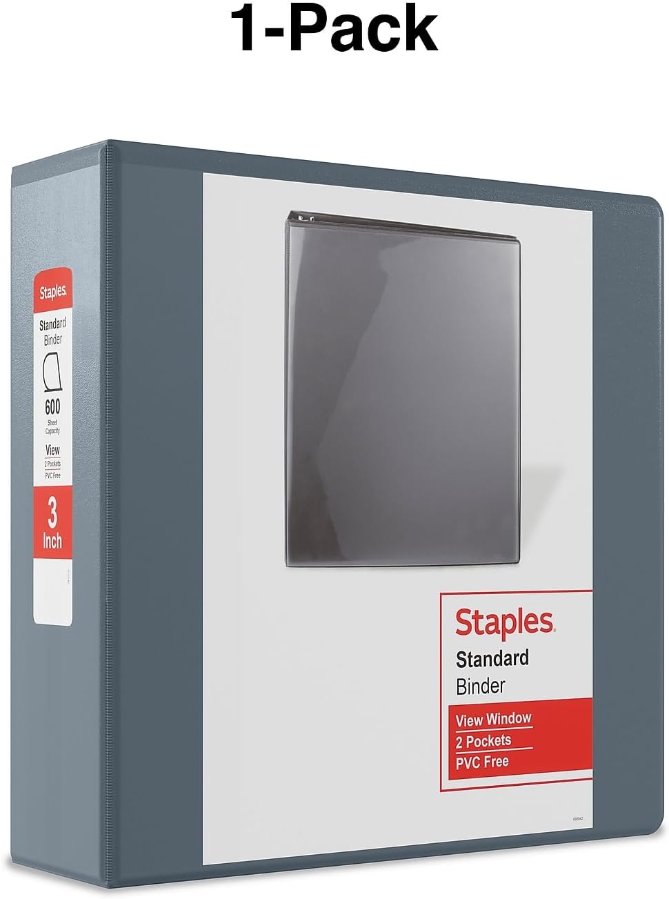 Staples Standard 2-Inch 3-Ring View Binder, Holds Up to 450 Sheets, Orange, Durable Binder for Office & School