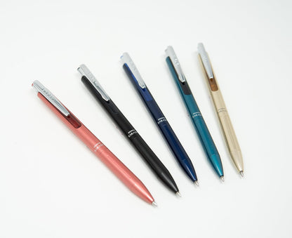 Zebra Pen, SARASA Grand Retractable Gel Pen, Solid Brass Barrel, Fast-Drying Black Ink, 0.7mm Point, Ideal for the Left Handed, Eliminates Smudging, Navy Brass Barrel, 1-Pack, (45211)