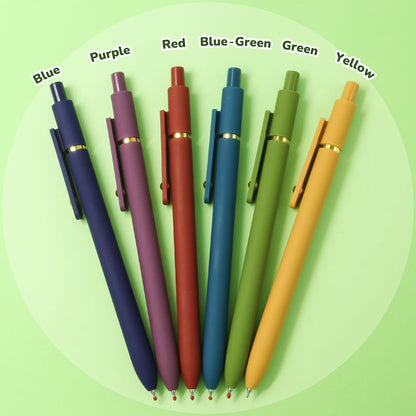 UIXJODO Gel Pens, 5 Pcs 0.5mm Black Ink Pens Fine Point Smooth Writing Pens with Silicone Grip, High-End Series Metal Clip Retractable Pens for Journaling Note Taking (Vintage)