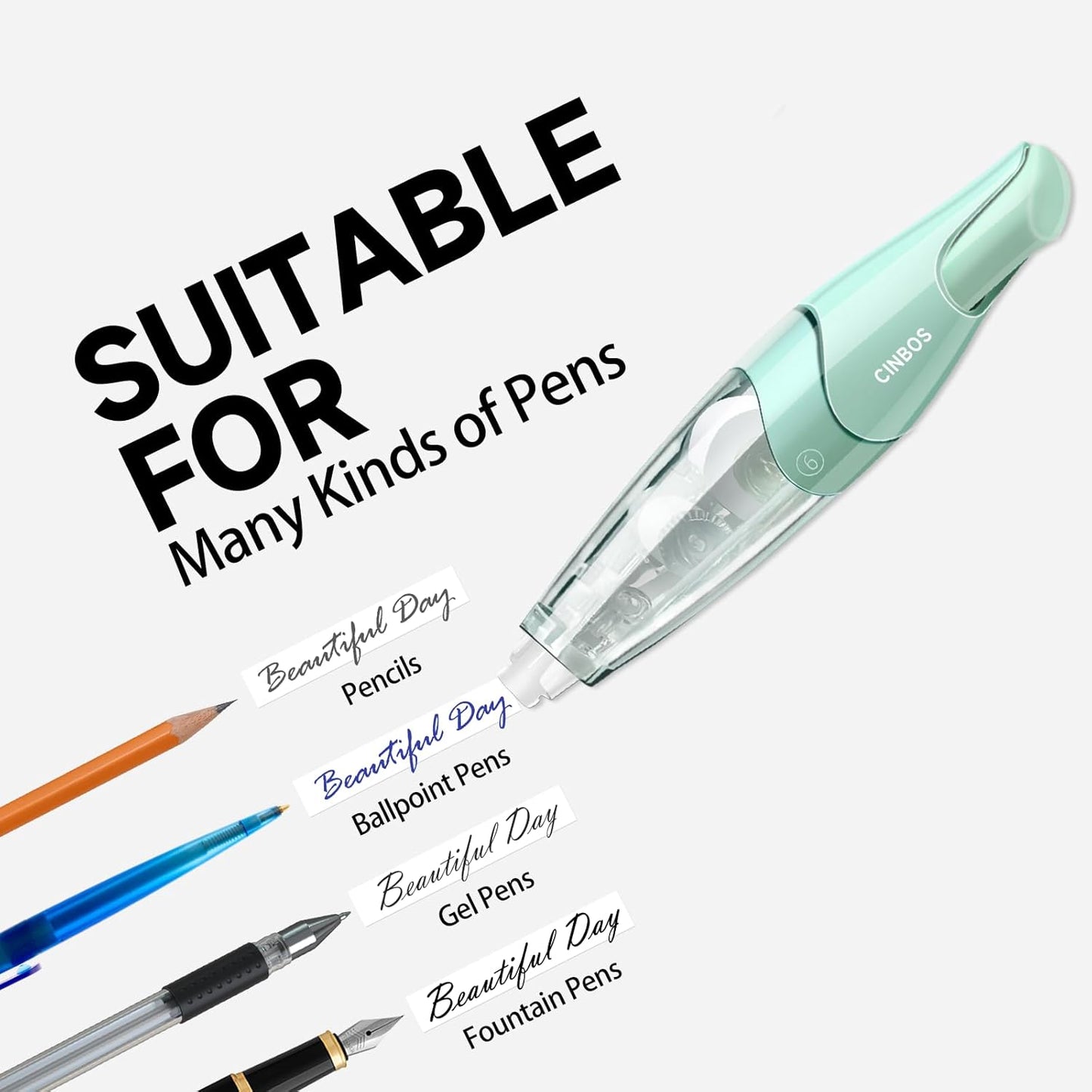 Refillable Retractable Correction Tape with 2 Extra Refills, White Smooth Pull Out Cute Correction Tape for Office Supplies, 4 PCS (CS-25)