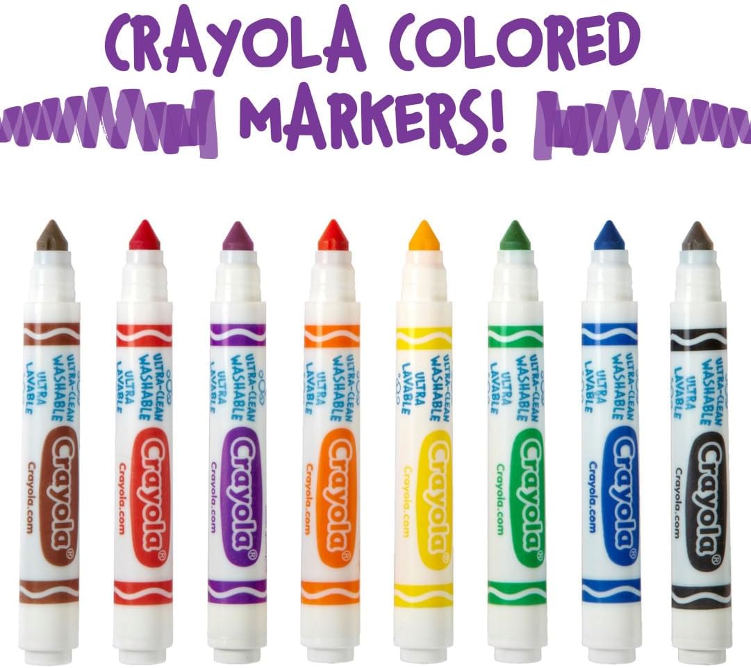 Crayola Washable Markers for Kids - Black (12ct), Bulk Broad Line Markers for School, Classroom Essentials, Teacher Classroom Must Haves for Elementary School