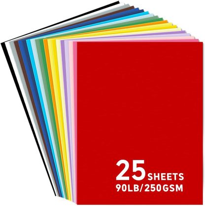 25Sheets Black Cardstock Paper, 8.5 x 11 Card stock for Cricut…