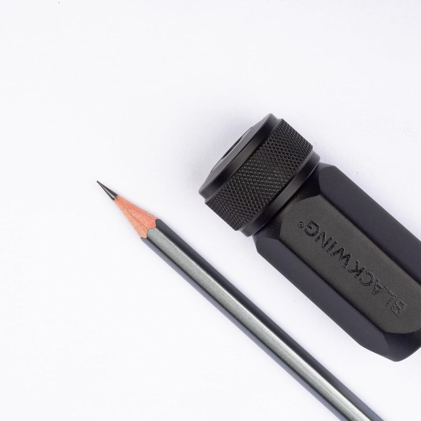 Blackwing One-Step Long Point Sharpener, German Steel Blade, Machined Aluminum, Compact Design, Black