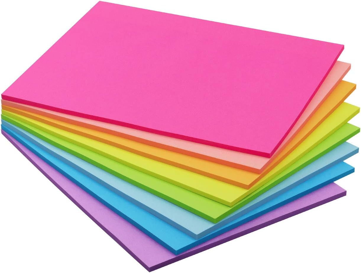 Winner Aura Sticky Notes 3x5 inch Bright Colors Self-Stick Pads 8 Packs 400 Sheets