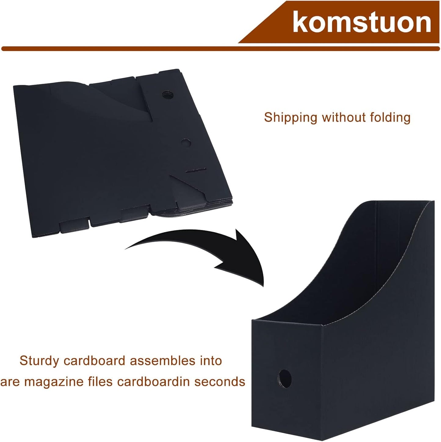 Magazine File Holder(6 Pack), Cardboard Magazine File Holder,Document Organizer,Desk File Organiser For School, Office, Home Magazine File Storage