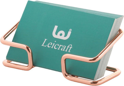 Business Card Holder for Desk, Cute Metal Card Organizers and Office Desk Accessories for Men and Women (Golden)