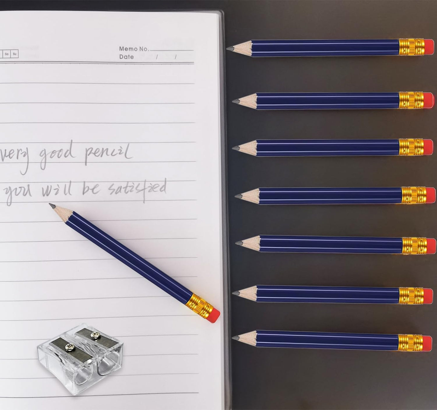 Adhere 25pcs Golf Pencils with Eraser Pre sharpened Hexagon half Wooden Pencils Graphite 2B for Golf Event Scoring,Classroom,Wedding,Company Meetings,Pew, Pocket (Nature)