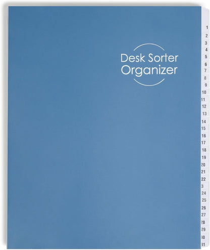 Smead Expandable Office Desk File Sorter, Office Supplies, Alphabetic (A-Z) Desk Organizer, 20 Indexing Dividers, Laminated Tabs, Letter Size, Dark Blue, Office Desk Accessories (89282)