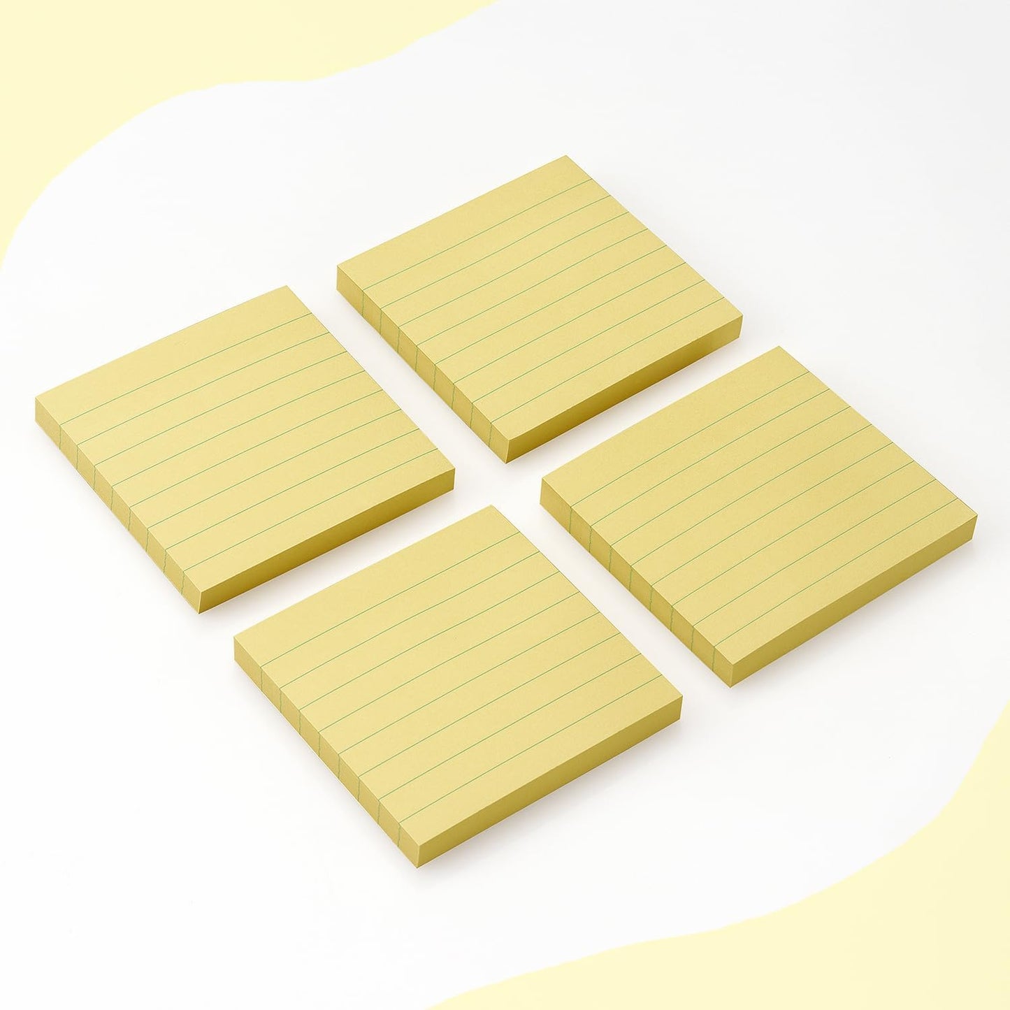 Lined Sticky Notes 3x3 Sticky Notes with Lines Self-Stick Notes Bright Color 4 Pads 90 Sheets/Pad (Pastel)