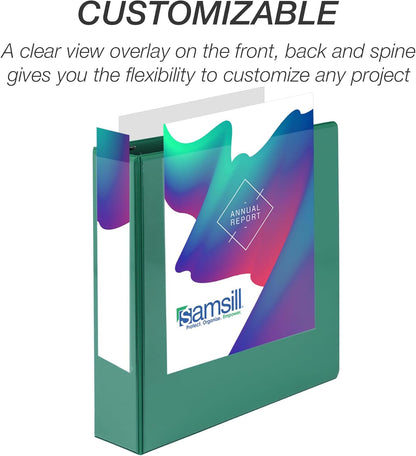 Samsill 1.5 Inch 3 Ring Binders, Economy Round Ring, Clear View Cover, 325 Sheet Capacity - for School, Home, Office - White, 4 Pack