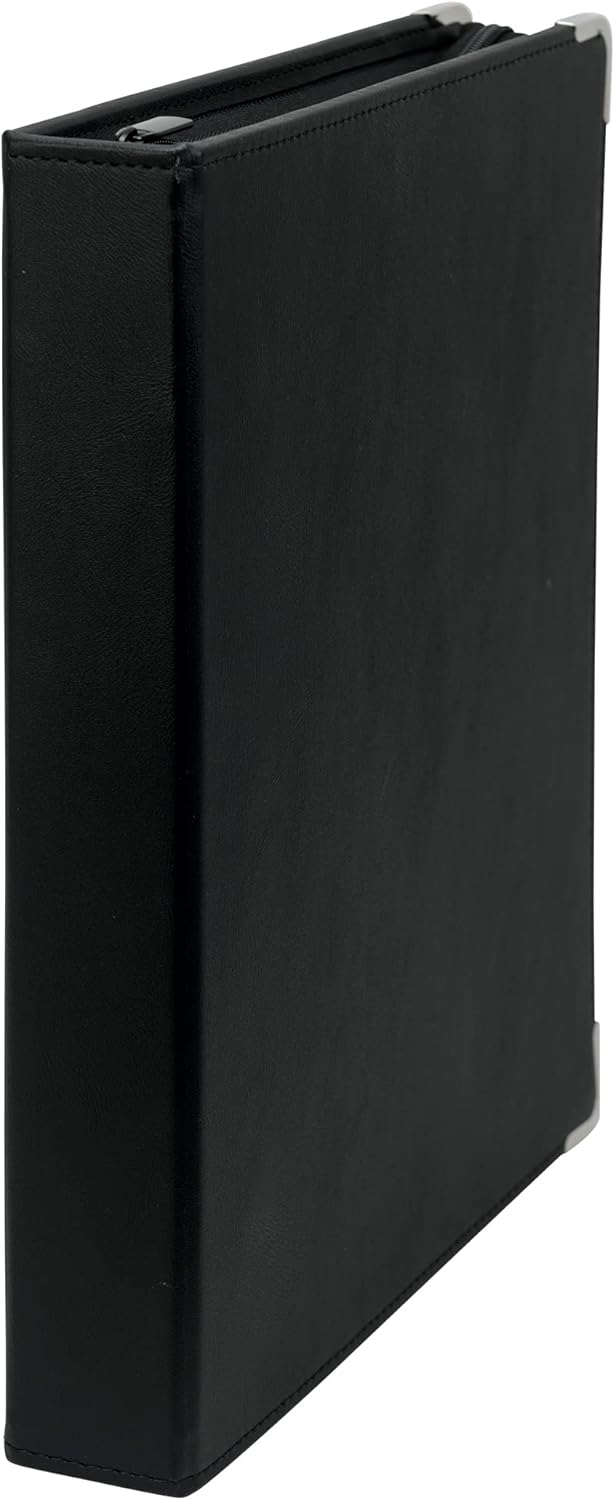Samsill Classic Collection Leather 3 Ring Binder, Executive Presentation Portfolio, 0.5 Inch (Holds 100 Sheets), Brass Round Ring, Burgundy