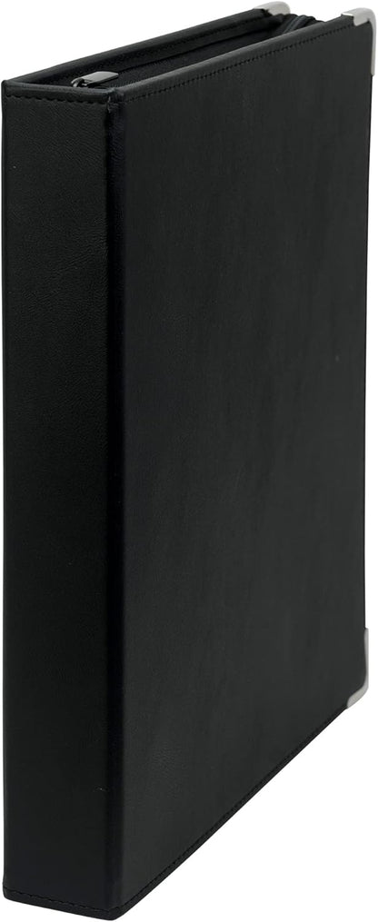 Samsill Classic Collection Leather 3 Ring Binder, Executive Presentation Portfolio, 0.5 Inch (Holds 100 Sheets), Brass Round Ring, Burgundy