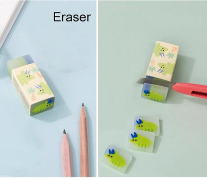 7 Pcs Cute Blue Stationery Set Kawaii School Supplies Office Supplies Including Ballpoint Pens Pencil Sharpener Highlighter Correction Tape Ruler Utility Knife (Blue)