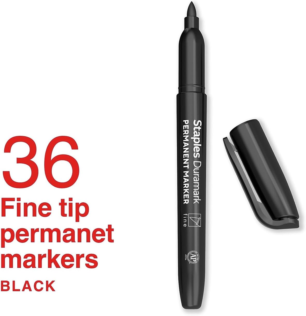 STAPLES Permanent Markers, Ultra Fine Tip, Black, 12 Pack – Duramark Precision Markers for Writing, Drawing & Labeling