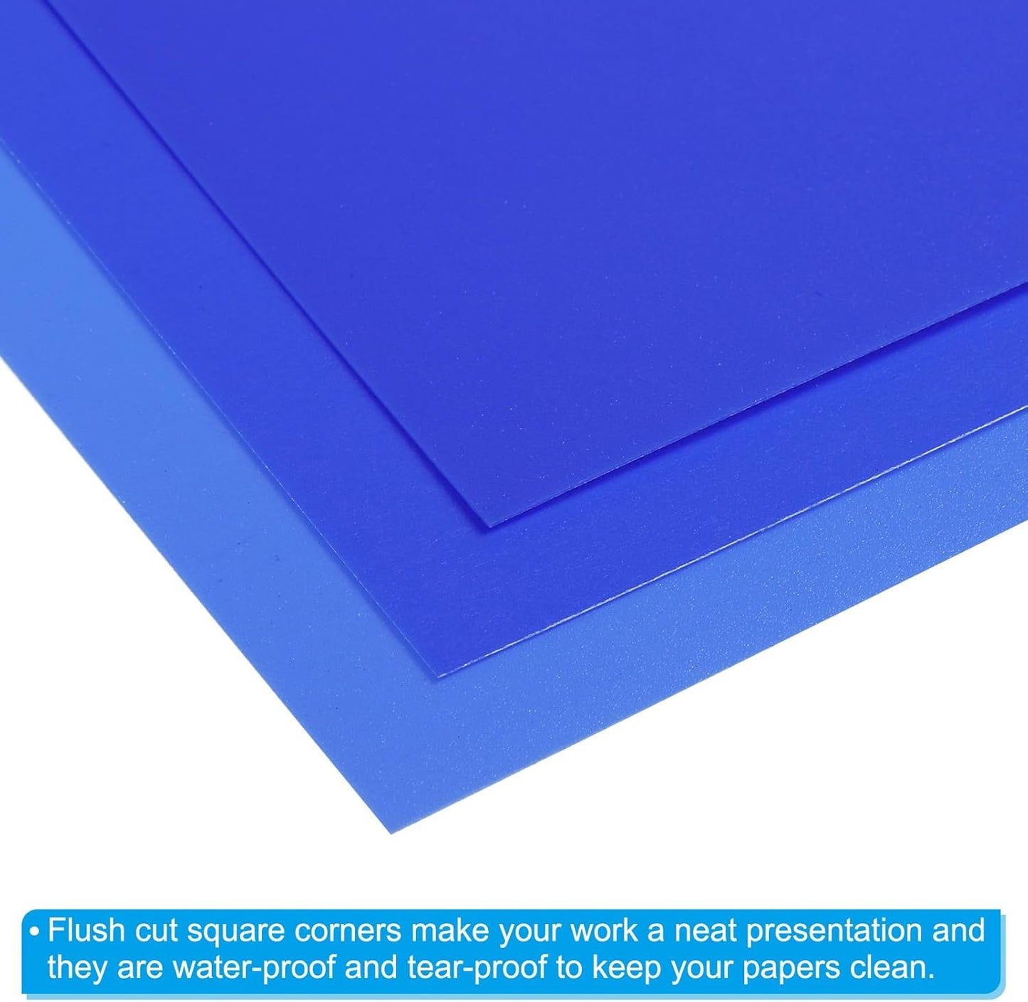 PATIKIL 20 Mil Clear PVC Binding Covers, 10 Pcs Front View Protector Un-Punched A4 Letter Size for Presentation, Report, Paper, Business Office Supply Document, Blue