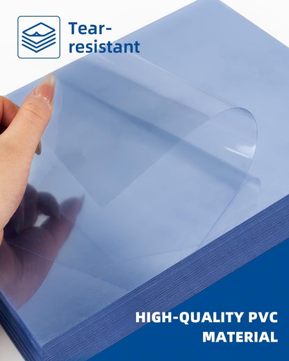 Dynta Binding Covers 200 Pack Clear Report Cover, 8 mil PVC Cover Sheets for Binding, Letter Size 8.5 x 11 Inches, Square Corners, Un-Punched, Office Supplies