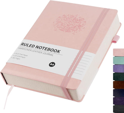 Lined Journal,A5 Lined Notebook for women,384 Pages Green Hardcover Leather Journal for men,College Ruled Notebook for note taking Lined Journal note book for work,school