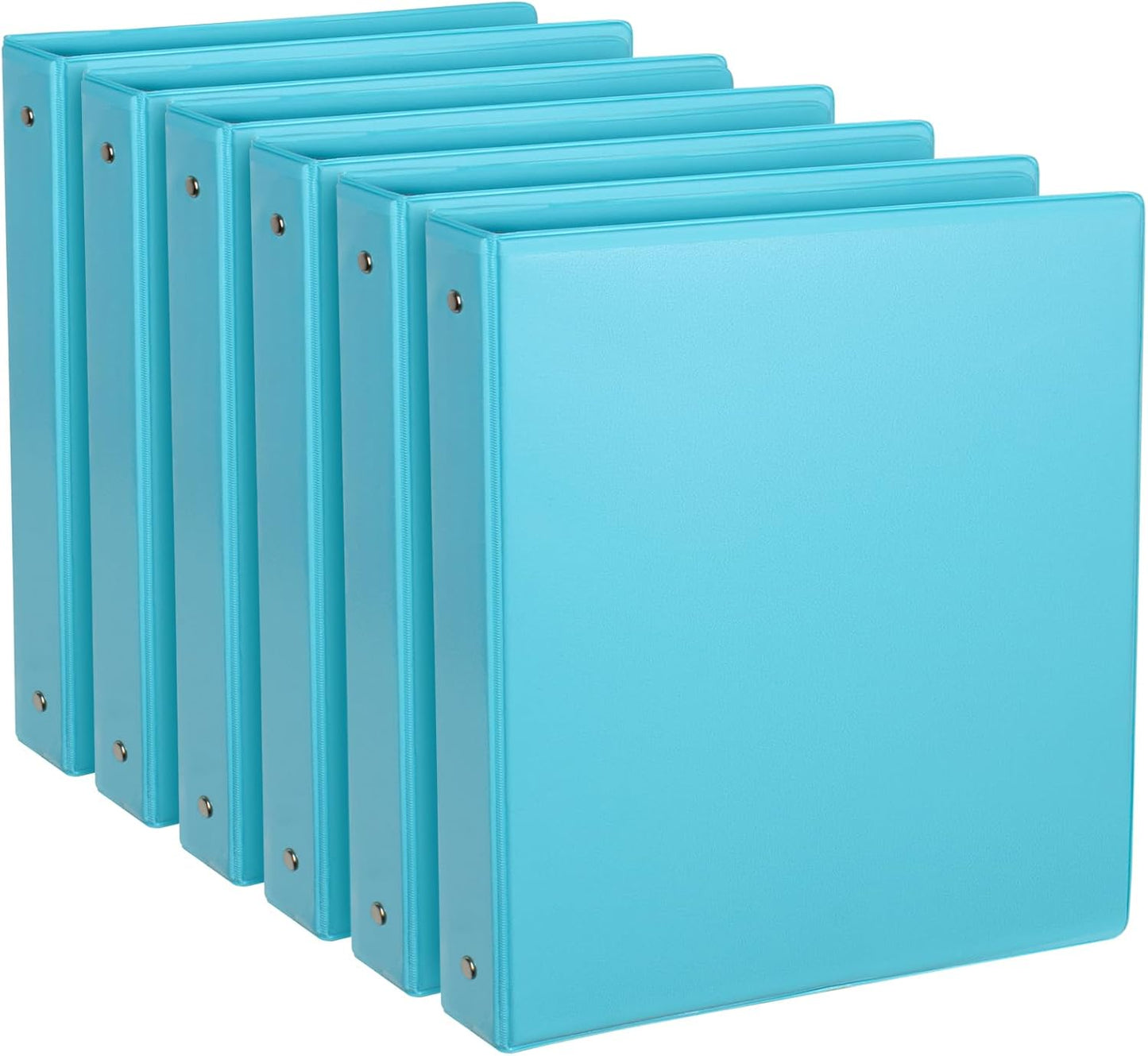 CIXILDTS 1-Inch Round Ring Binders, Standard 3 Ring Binder Fit Letter Size Paper, Presentation View Binders, 6 Packs, Assorted