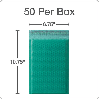Quality Park Bubble Mailers, 6 x 9 Inch, White Poly Mailers, Padded Envelopes, Shipping Envelopes, Water Resistant, Self Seal, 50 Per Box (QUA85856), Plastic