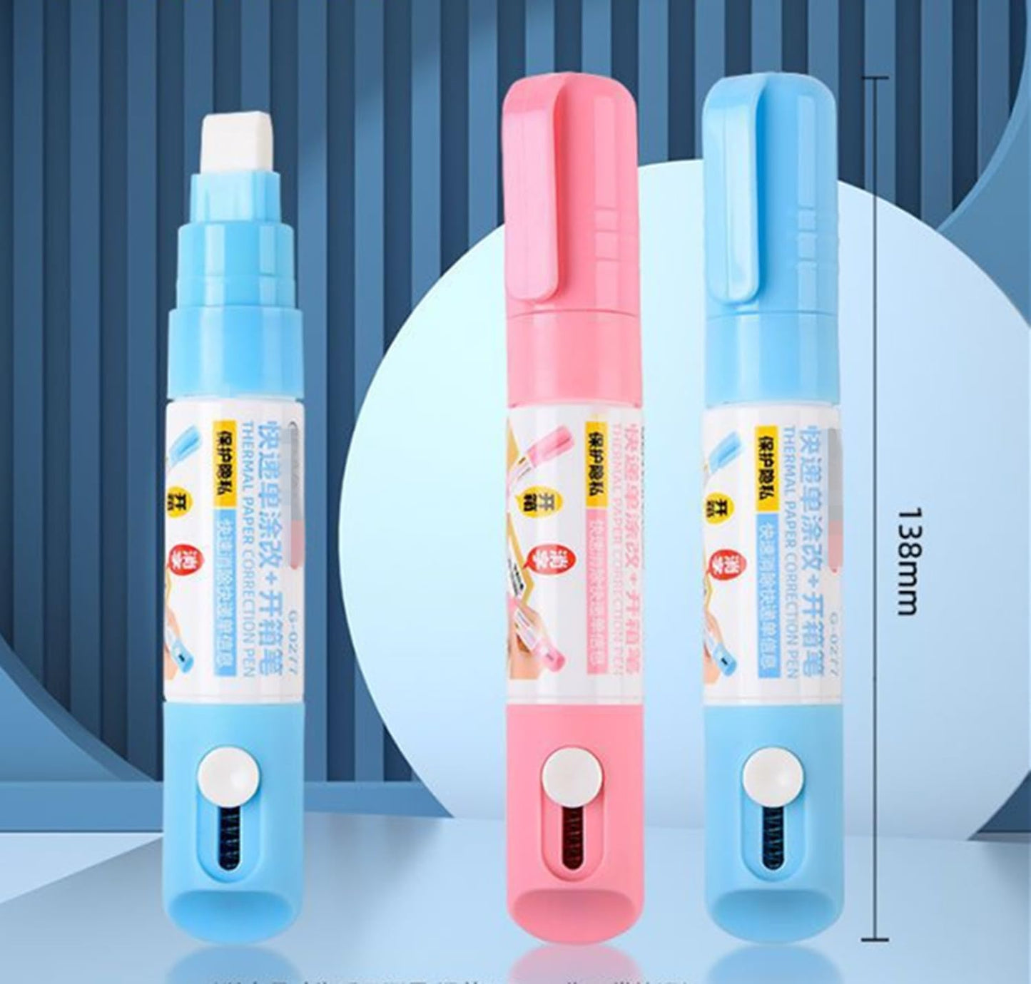 Thermal Label Correction Marker With Mini Box Cutter Cute, Thermal Paper Eraser, Privacy Information Coverage Fluid Liquid, For Documents, Labels, Packages, Shipping Addresses (2PCS)