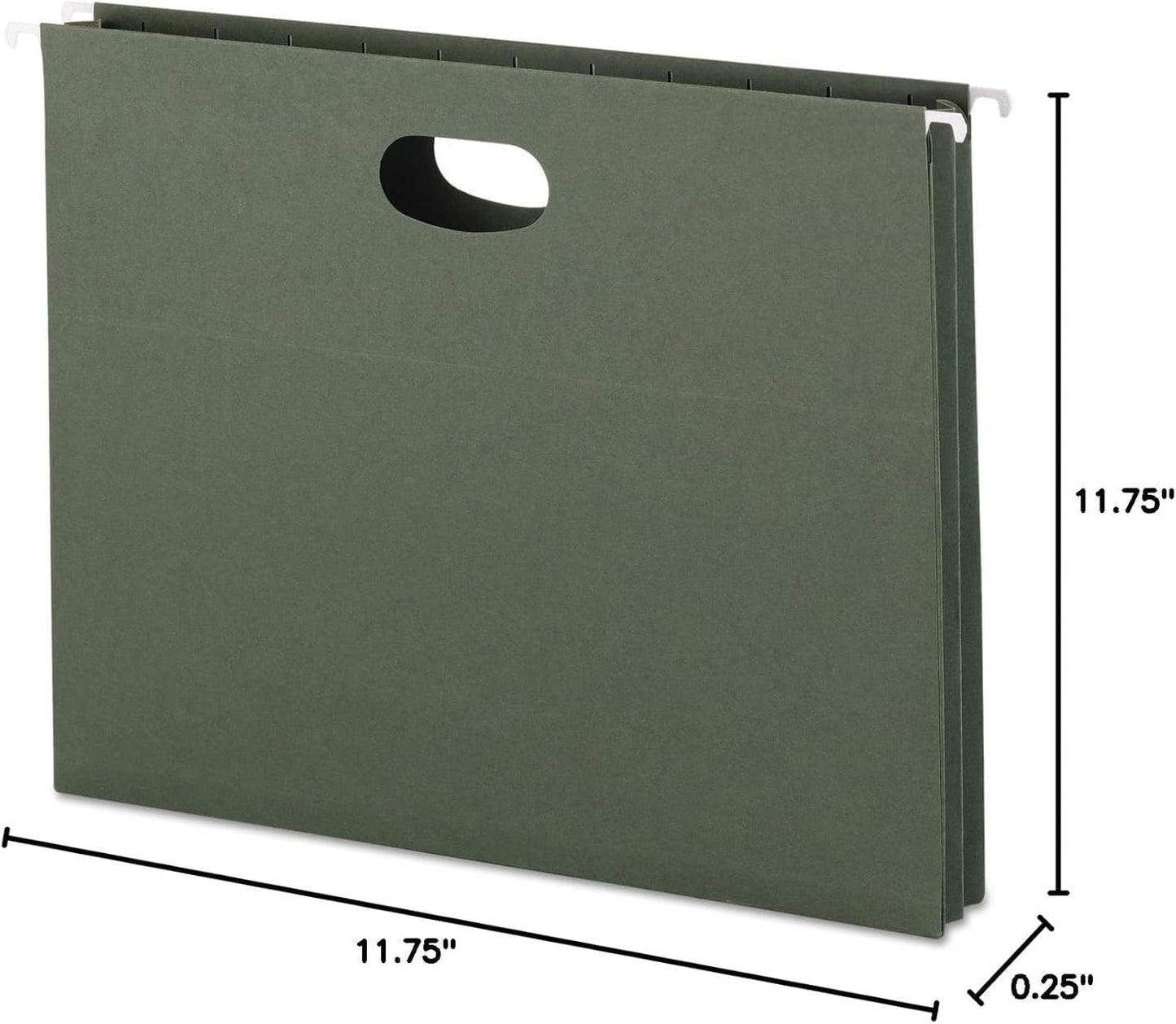Smead Hanging File Pocket with Full-Height Gusset, 3-1/2" Expansion, Letter Size, Standard Green, 10 per Box (64220)