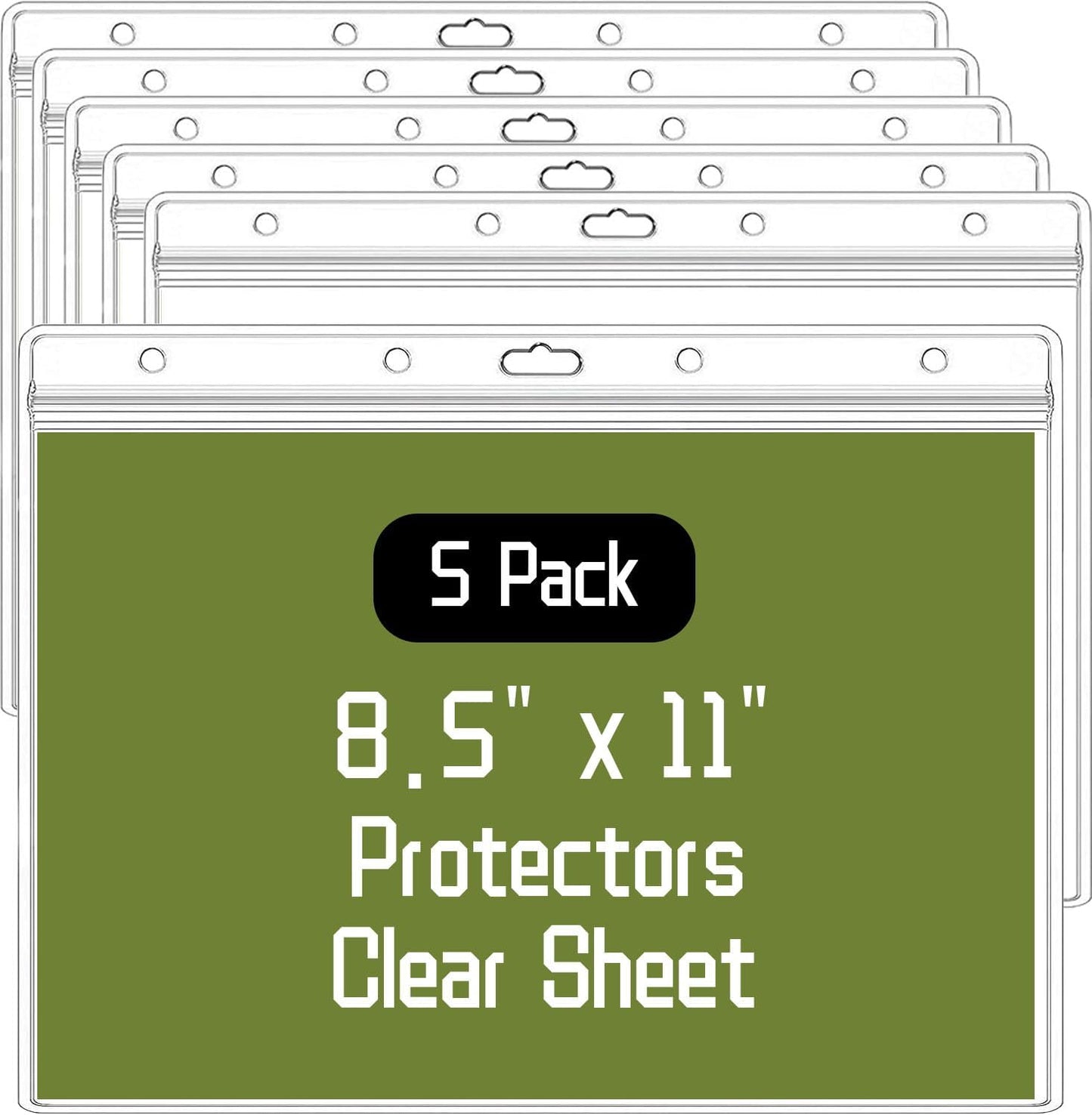 10 Pack Sheet Protectors，8.5" x 11" Waterproof Resealable Zip Wall Sign Holder Page Protectors Clear Photo Plastic Sleeves, Duty Work Pocket Hanging Sheet Protectors (Horizontal, 10 Pack)