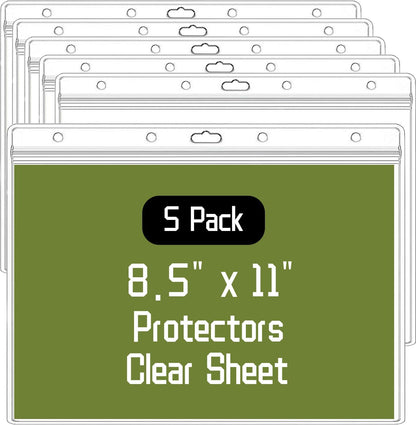 10 Pack Sheet Protectors，8.5" x 11" Waterproof Resealable Zip Wall Sign Holder Page Protectors Clear Photo Plastic Sleeves, Duty Work Pocket Hanging Sheet Protectors (Horizontal, 10 Pack)