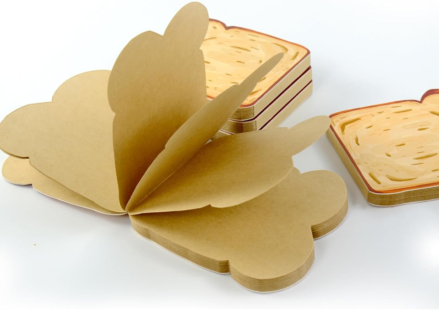 Toast-Shaped Note Pads - 5 Pack Blank Scratch Pads 50 Sheets/Pad Small Notebook for Baking Lovers Cute Note Taking (2-slice toast memo pad)