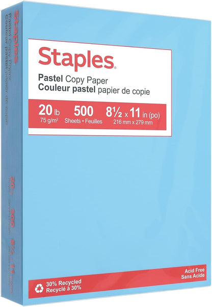 Staples Pastel Colored Copy Paper 8 1/2-Inch x 11-Inch Pink 500/Ream, For Office, School & Home