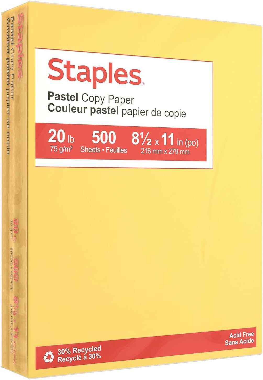 Staples Pastel Colored Copy Paper 8 1/2-Inch x 11-Inch Pink 500/Ream, For Office, School & Home