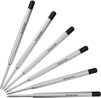 BASTION Pen Refill Ballpoint Blue | Replacement for All Bastion Bolt Action Pens | Standard Pen Ink Refills Cartridge (Blue 6 pc)