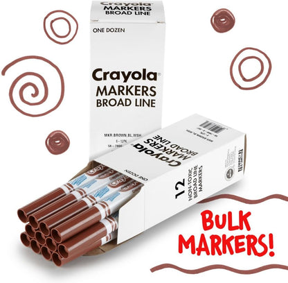Crayola Washable Markers for Kids - Black (12ct), Bulk Broad Line Markers for School, Classroom Essentials, Teacher Classroom Must Haves for Elementary School