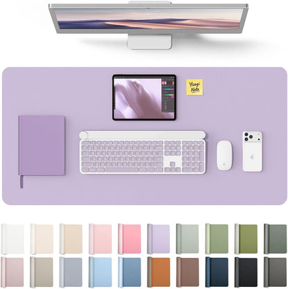YSAGi Leather Desk Pad Protector, Office Desk Mat, Large Mouse Pad, Non-Slip PU Leather Desk Blotter, Waterproof Laptop Desk Writing Pad for Office and Home (23.6" x 13.8", Eggshell) - Colors A