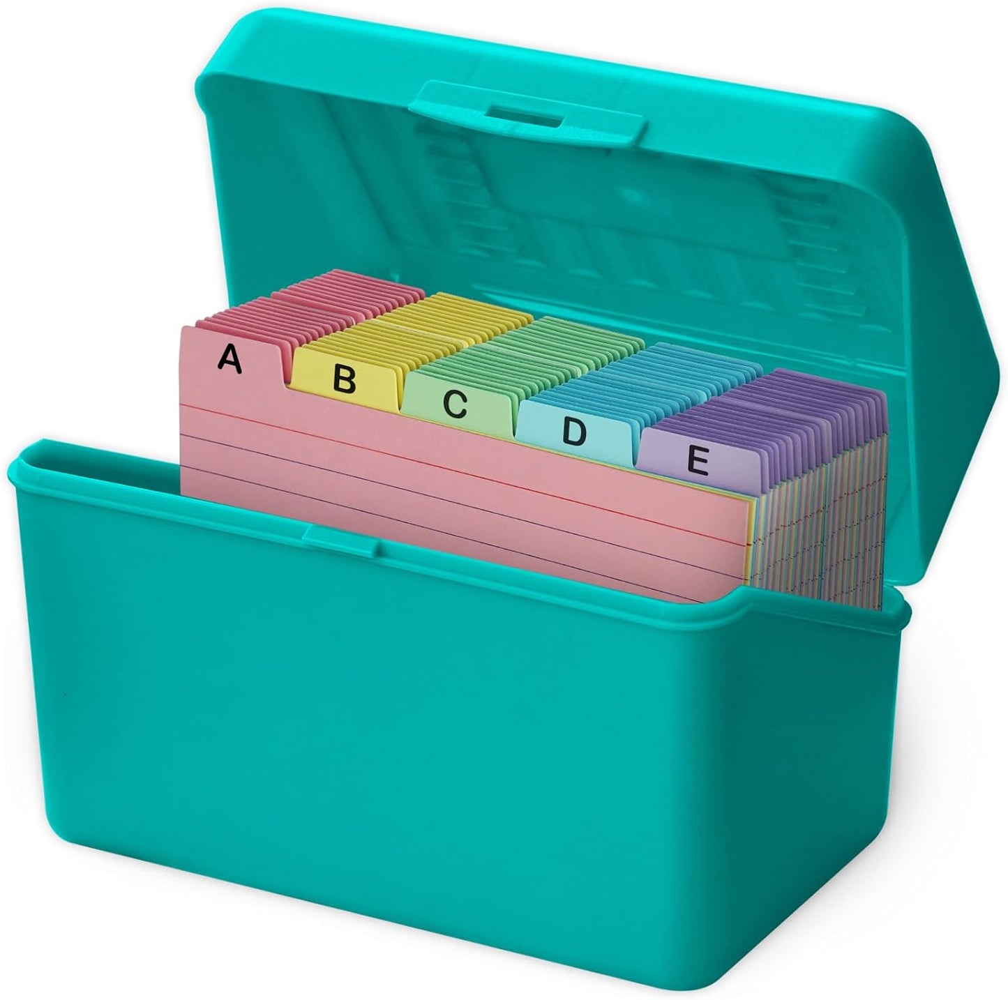 Olivo 4x6 Index Card Holder Box with 100 Cards Dividers Tabs 4"x 6", Blue