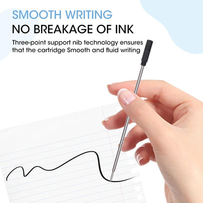 0.7 mm Ballpoint Ink Twist Pen Refills, 15 Pcs Medium Point Metal Smooth Writing Replaceable Ink Refill, Stationery Compatible for Cross Ballpoint Replacement (4.6in M) (Black+Red+Blue, 15)