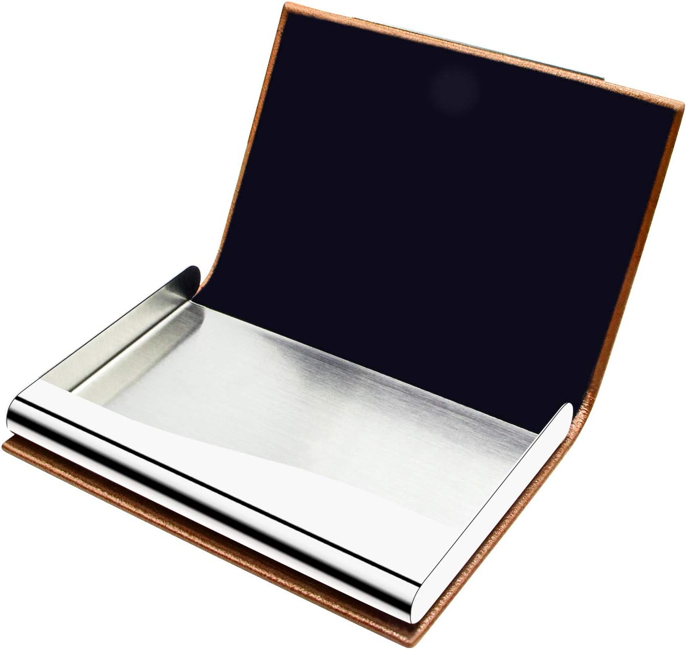 Padike Business Card Holder/ Case Professional PU Leather & Stainless Steel Multi Wallet Credit Card ID Case/Holder for Men & Women. (Black)