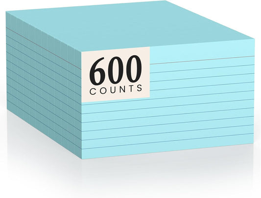 600 Count Index Cards 3 x 5 Inch Green Lined Flash Cards Ideal for Studying and To-do-List, Portable Note Cards Taking for Students and Teachers, Flash Card Styled for Home, Office or School Use