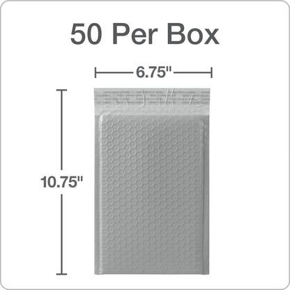 Quality Park Bubble Mailers, 6 x 9 Inch, White Poly Mailers, Padded Envelopes, Shipping Envelopes, Water Resistant, Self Seal, 50 Per Box (QUA85856), Plastic
