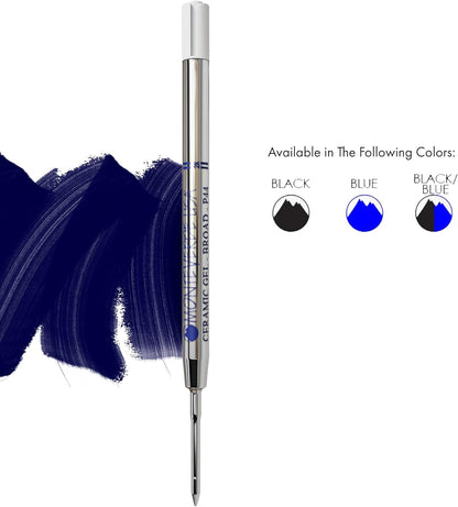 Monteverde USA Capless Ceramic Gel Refills to Fit Parker Pens, Broad Point, Blue Ink, 2-Pack – Smooth and Vibrant Writing Solution