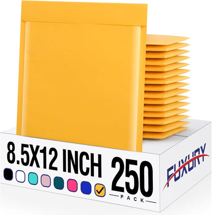 Fuxury Kraft Bubble Mailer 4x8” 50Pack Padded Envelopes Usable Size 4x7" Strong Adhesion Thick Bubble Envelopes Waterproof Cushioned Bubble Mailers Packaging for Small Business #000 Yellow