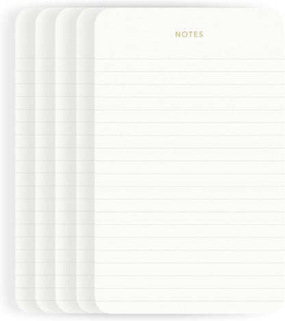 Pinesman - Elegant Desk Notepads for Professionals, Executive's Memo Pads, Minimalist, Gold Foiled, Lined Layout, 3 Pack, 225 Sheets Total (75 Each), 6.3" x 3.9”, 80 GSM, Eco-friendly, FSC™ Certified