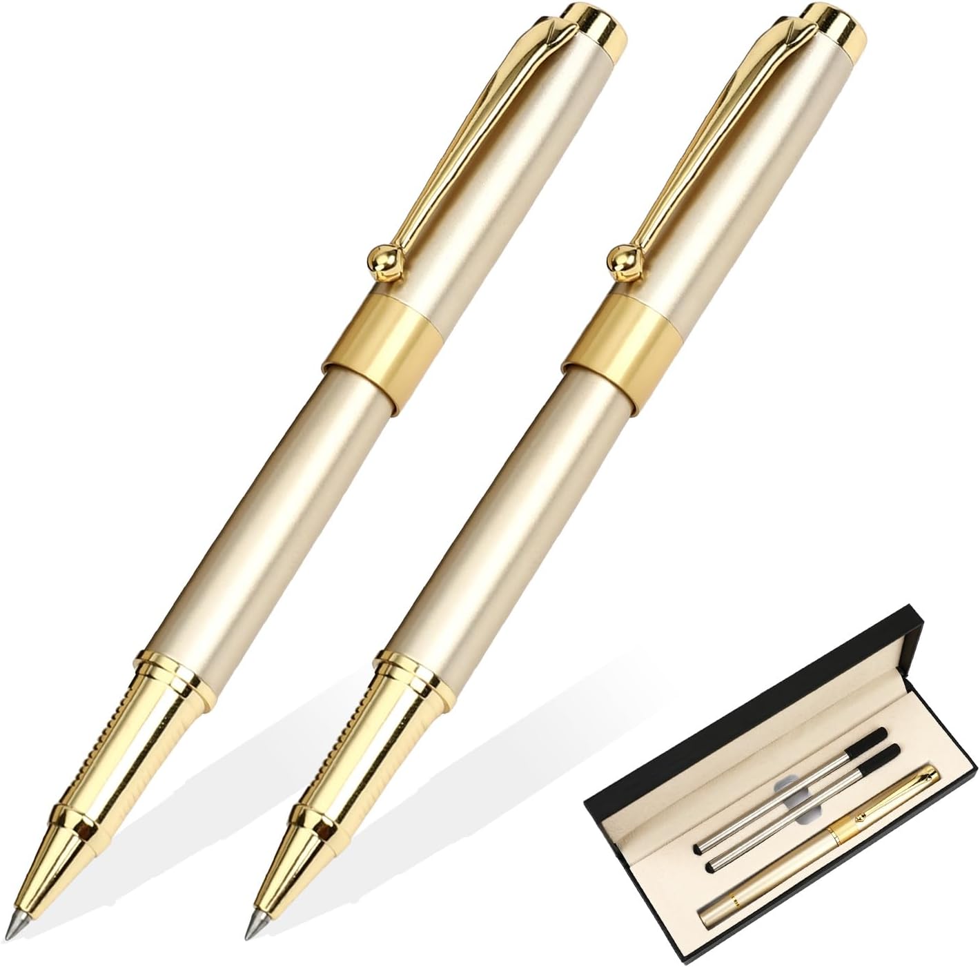 YIVONKA Ballpoint Pen Black Refill,Luxury Ballpoint Line width 0.5mm,Best Ball Pen Gift Set for Men & Women Professional Executive,Office,Nice BallPens Classy Gift Box (Black)
