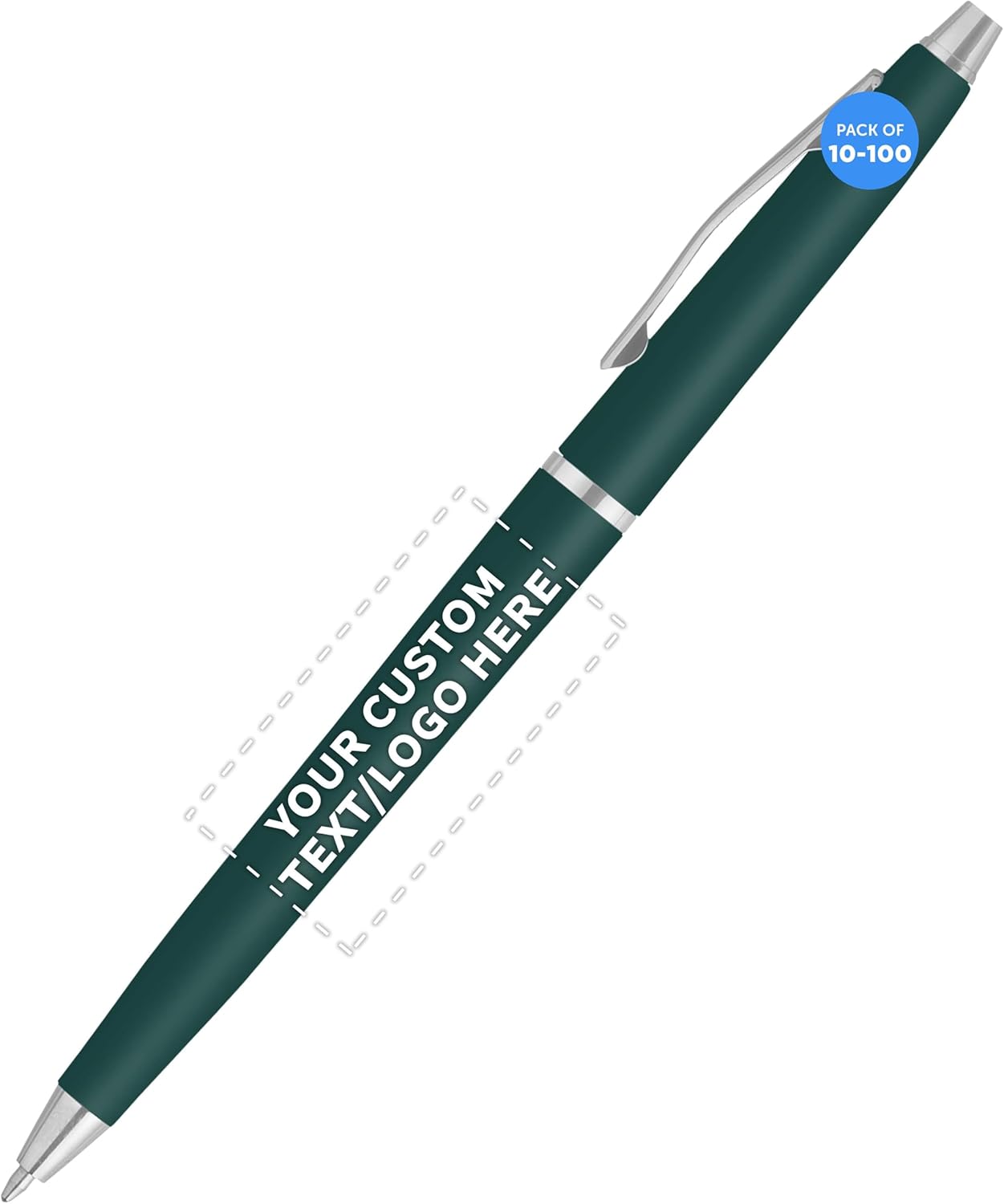 Personalized Langham Ballpoint Pens, Set of 10/50/100 by DISCOUNT PROMOS - Black Ink, Great for Office, Business, Tradeshows - Black