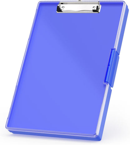 Rimilak Plastic Clipboard with Storage, Side Opening with 2 Compartment, Size 13.3 x 9.4 x 1.5 Heavy Duty High Capacity Nursing Box for Work School & Office Supplies, Black
