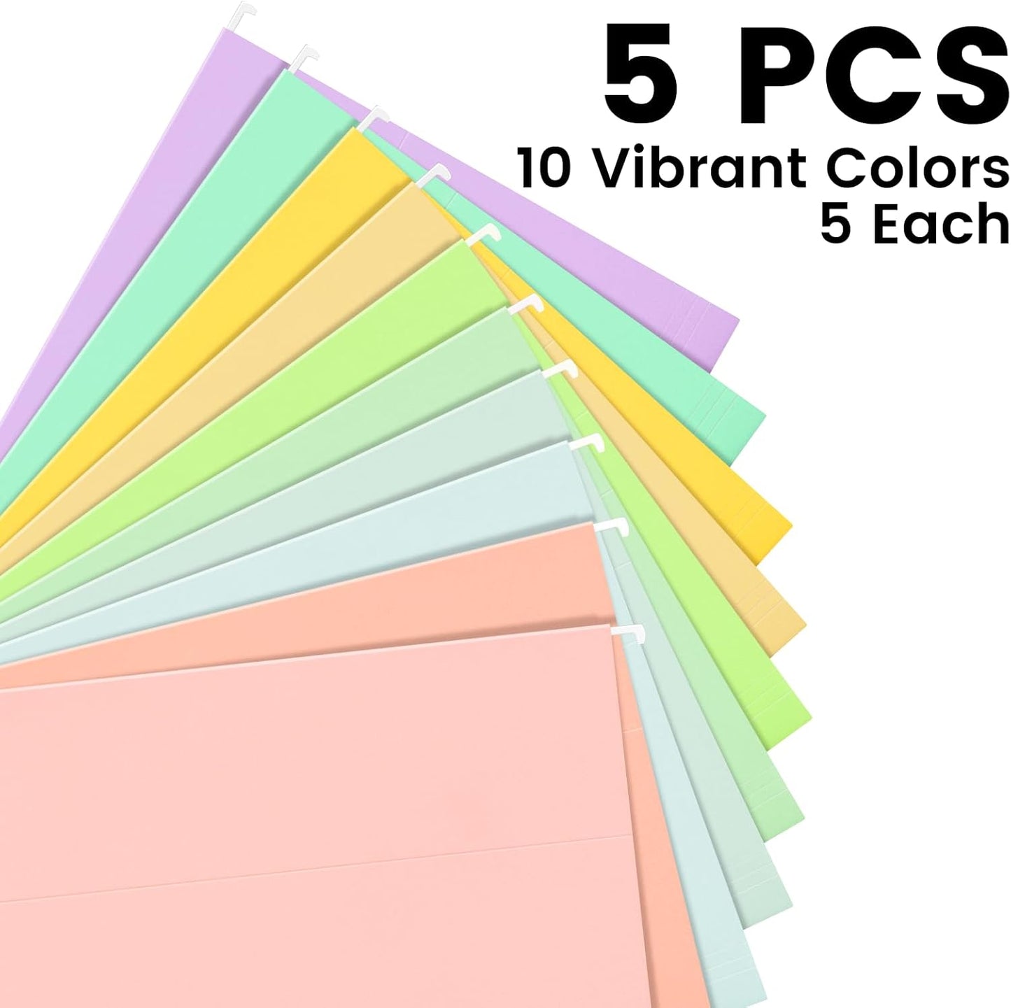 25-Pack Green Hanging File Folders, Letter Size (8.5" x 11") with 1/5-Cut Tabs,Includes 35 Transparent Label Cards & 50 Sticker Labels for Home & Office Organization