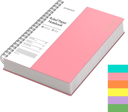 EMSHOI A5 Spiral Notebook College Ruled Lined Journal, Small 5.7" X 8.22", 300 Pages/150 Sheets, 100gsm Thick Paper, Waterproof Hardcover, for Office School Women Men Work Writing Notes, Blue