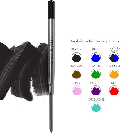 Monteverde Soft Roll Ballpoint Pen Refills to Fit Parker-Style Pens, Medium Point, Brown, 2-Pack, Smooth Writing Technology for Parker, Conklin, Schmidt, and More